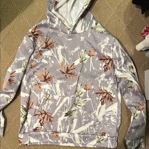 Amazon Essentials Women's Gray Floral Hoodie